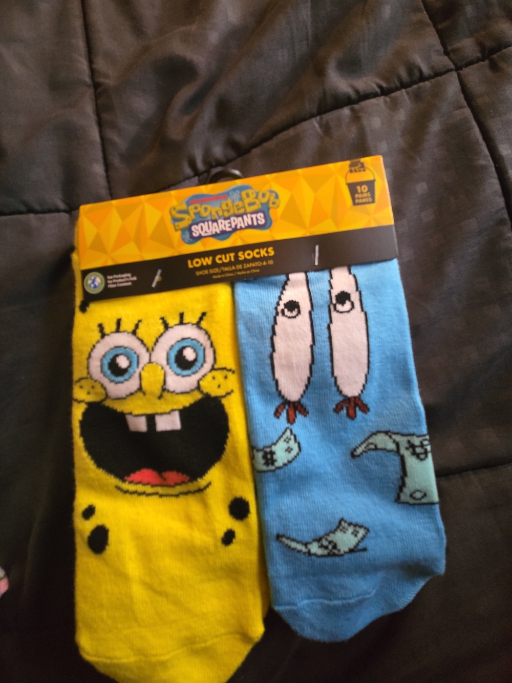 Nickelodeon SpongeBob SquarePants Yellow and Blue Low Cut Socks